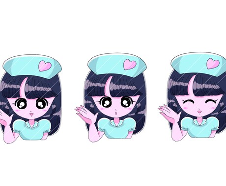 表情差分6枚！可愛いミニキャラ販売します ブログ・SNSアイコンに使える♪可愛いミニキャラ★ イメージ2