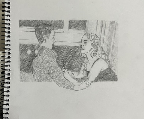 背景込みの人物画を描きます 特徴を的確に捉えた、独特の味があるイラスト イメージ2