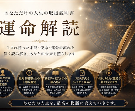 あたなだけの運命解読書を作成します 四柱推命×数秘術×ホロスコープで人生の設計図を読み解きます イメージ2