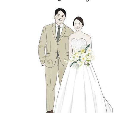 結婚式のウェルカムボード用似顔絵を制作します お部屋に飾ってもインテリアに馴染むイラスト イメージ2