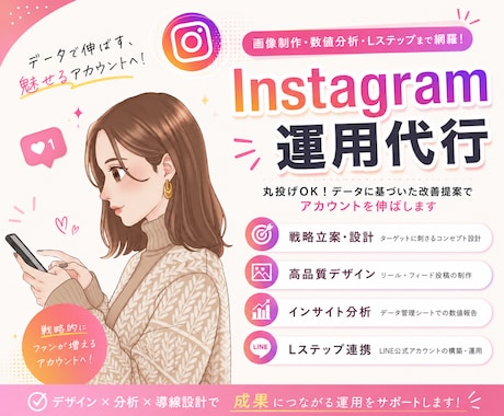 実務歴8年！Instagram運用代行します 画像制作から数値分析・改善提案まで網羅！ イメージ1