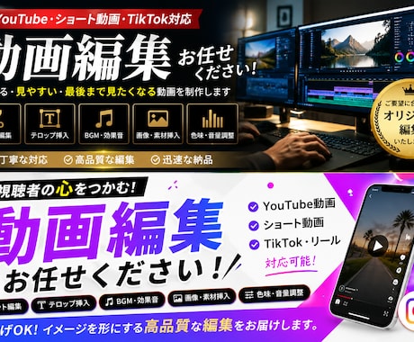様々な動画編集承ります YouTube動画、ショート動画、結婚式動画、企業PR動画 イメージ2