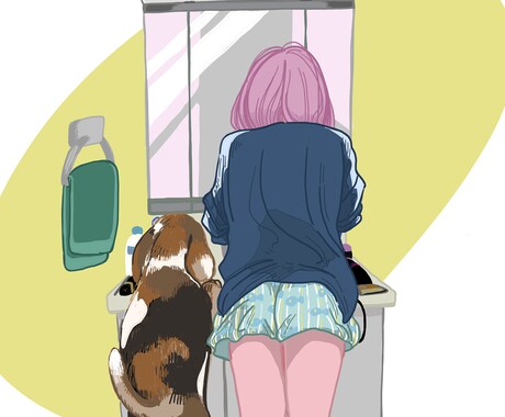 かわいい犬たちを描きます あなたと愛犬の思い出の1枚をお手伝いします イメージ2