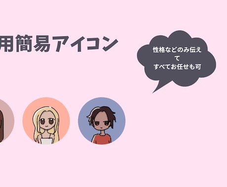 SNS用アイコン作成いたします お手頃価格でSNS用ゆるふわアイコンを作成します。 イメージ1