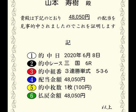 狙えます万舟券ます 取れます万舟券　勝たせます　取らせます イメージ1