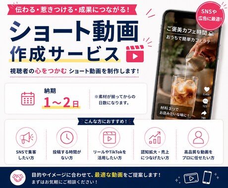 リール動画・ショート動画をします 納期1〜2日・1本3,000円で作成します イメージ1