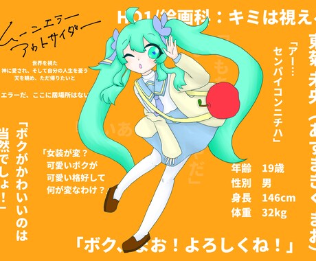 TRPG用立ち絵/コテキャシート作成します TRPG用立ち絵やコテキャシートの作成承ります！ イメージ2