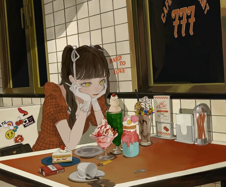 繊細な厚塗りでレトロな世界観のイラストを描きます MV･アイコン･ヘッダー等用途なんでもOK♡ イメージ1