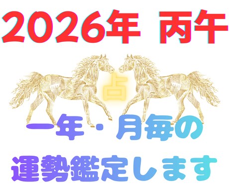 四柱推命　2026年今年一年の展望鑑定します 2026年の運勢と月毎の吉凶を示し、気になる事柄を重点鑑定！ イメージ1