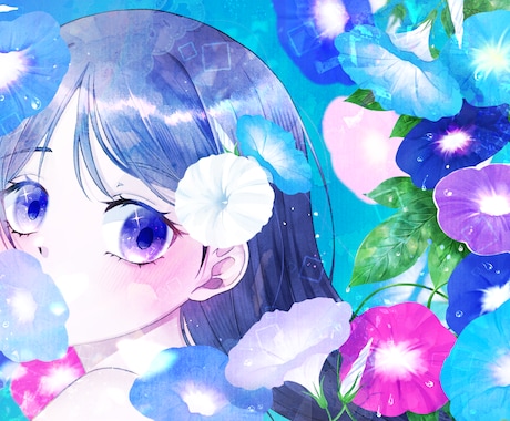 透明感抜群な儚げイラスト描きます 配信用サムネイルやSNSアイコンTRPG立ち絵MVイラスト等 イメージ1