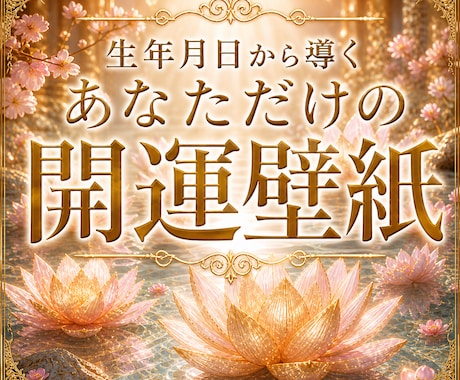 生年月日から導くあなただけの開運壁紙を作成します 縁結び・復縁・恋愛運・金運を引き寄せる開運待ち受け画像 イメージ1