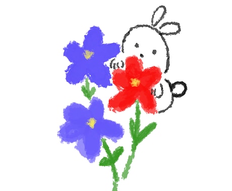 花×動物のイラストを描きます ふんわりをかたちにします。優しく明るくなれるようなイラスト。 イメージ2