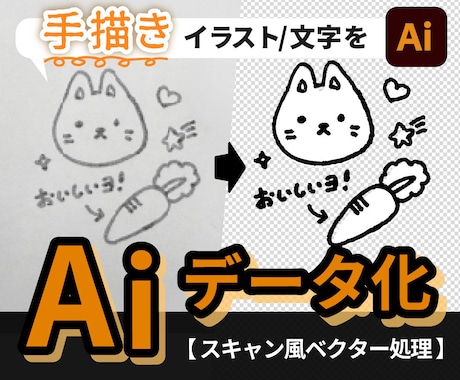 手描きイラスト＆文字をベクター化します オリジナルイラスト＆文字を印刷やWebで使いやすく イメージ1
