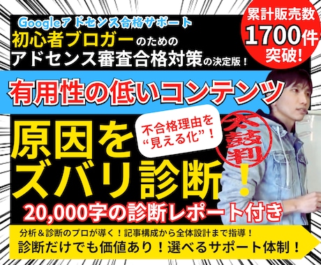 有用性の低いコンテンツの原因・対策・修正法教えます 400サイト以上実績！プロの添削でGoogle評価基準を突破 イメージ1
