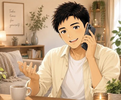 最大5分✨優しい声であなたの心をそっと癒やします 短時間なので定期的に気軽に話せるよ✨話題なしでもOK! イメージ1