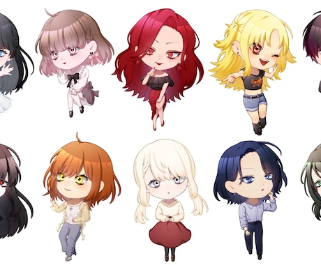 デフォルメキャラを2人セットで描きます SNSにご自由にお使いいただけます イメージ2
