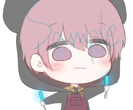アイコン用ミニキャライラスト描きます 学生さんにオススメ1000円でコテキャラのアイコンが作れる！ イメージ2