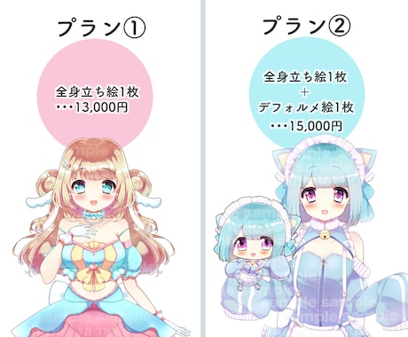 IRIAM等の立ち絵制作します デフォルメセットで即配信活動！静止画制作いたします！ イメージ2