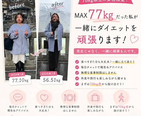 70kg以上限定！元77kgの私が伴走します イメージ1
