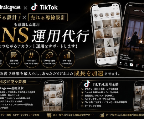 戦略設計から運用改善まで。SNS運用代行やります コンセプト設計・投稿制作・分析改善まで一貫対応。 イメージ1