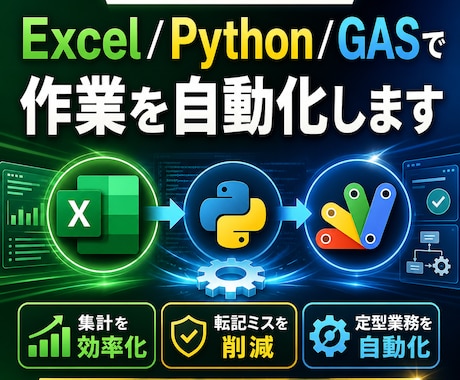 Excel/Python/GASで自動化します 時間と価値を生む、あなたの自動化 イメージ1