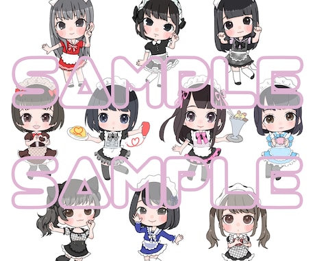アイドル・コンカフェキャスト　ミニキャラ描きます 各種イベント、プレゼントなどにどうぞ！ イメージ1