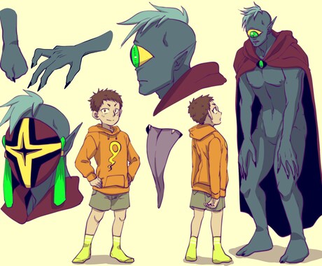 創作キャラの立ち絵描きます 男性、男の子が得意です。異形も少しいけます。 イメージ2