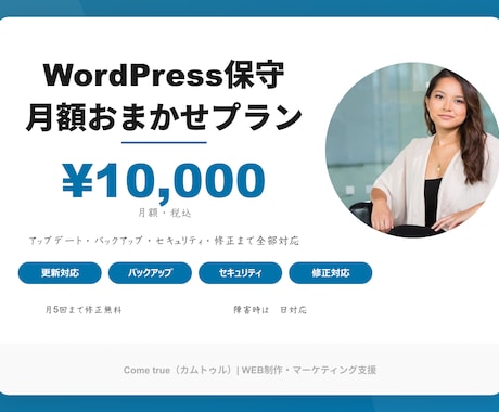 WP保守＋SEO分析を月額で丸ごと代行します 更新・バックアップ・SEO報告まで全部おまかせ イメージ1