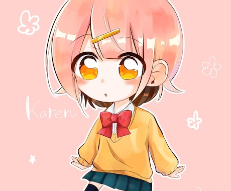 鮮やかで可愛いアイコン用イラスト描きます 幼めの絵柄でアニメ塗りが好きな方向け イメージ1