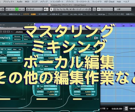 ちょっとしたDAW作業のお手伝いを致します Cubaseは25年程のユーザーであり、プロの実績あり。 イメージ1