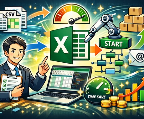 業務自動化（VBA）で面倒作業を最大限効率化します 作業時間90%削減完全自動化即対応OK イメージ1