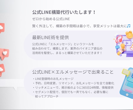 公式LINE×エルメッセージの構築代行致します 《入門》ゼロから始める公式LINE 運用をサポートします！ イメージ1