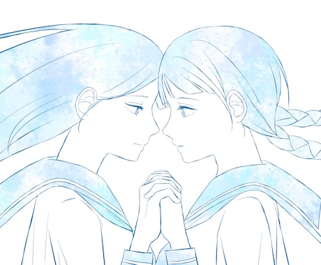 シンプル・透明感あるイラストを描きます きれいめ１枚絵✦人物・背景どちらも可能です◎ イメージ2