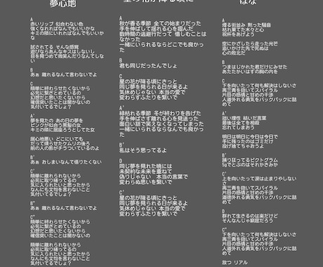 現役バンドマンが世界観重視の作詞承ります 歌われる言葉と、心に残る言葉を イメージ2