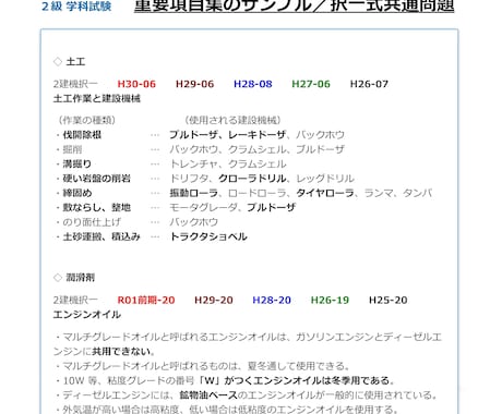 建設機械施工技術検定 2級学科試験の合格応援します 択一式対策の優先順がハッキリわかる、出題分析と重点項目集 イメージ1