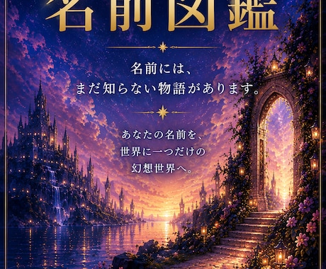 名前から世界に一つだけの幻想アートを描きます 名前には、まだ知らない物語があります。 イメージ1