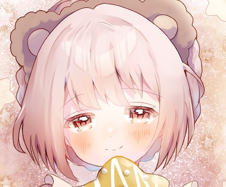 可愛いアイコンお届けします 癒される優しい色合いの女の子のアイコン描きます♡ イメージ2