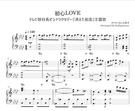 お好きな曲をピアノアレンジ楽譜に採譜します ピアノでカバーしたいけど耳コピができないというあなたへ！ イメージ2