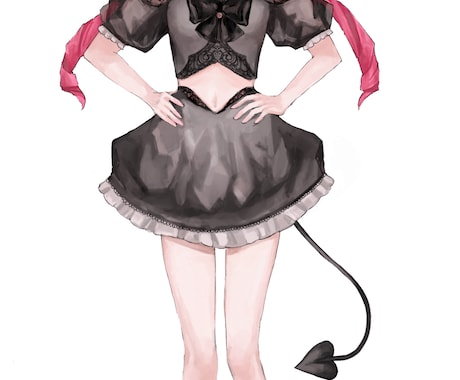 立ち絵イラスト描きます 黒とピンクが似合う小悪魔な女の子 イメージ2