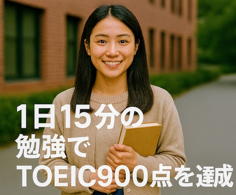 1日15分でTOEIC900達成した勉強法教えます 忙しくても大丈夫！15分×毎日でTOEIC900点 イメージ1