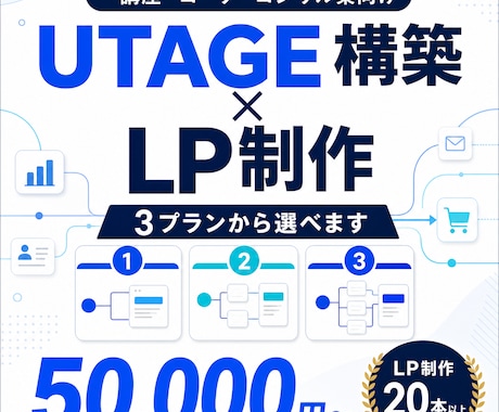UTAGE構築からオリジナルLP制作まで承ります コーチ/コンサル/講座のLP・配信・決済まで一括構築！ イメージ1