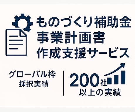 ものづくり補助金の事業計画書作成支援します グローバル枠採択実績も！補助金の経験豊富な行政書士法人！ イメージ1