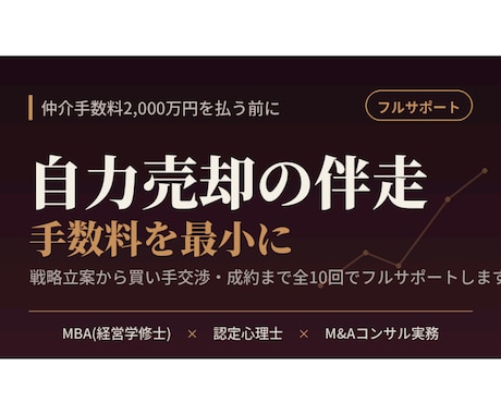 仲介手数料ゼロ・自力での会社売却を伴走します 仲介に2,000万円払う前に！／戦略から成約まで全10回 イメージ1