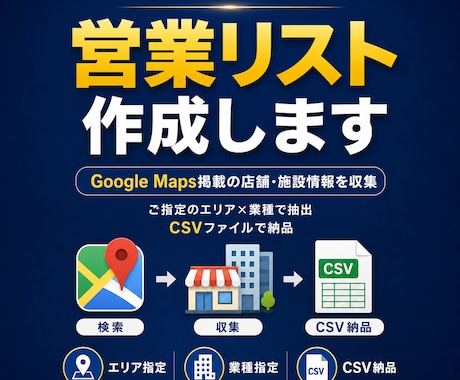 営業リスト作成します 営業リスト作成・市場調査に！エリア×業種の店舗データを収集 イメージ1