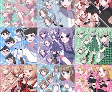 表情差分4種付き全身立ち絵を制作します 可愛い女の子・魅力的な表情を描くのが得意です！ イメージ2