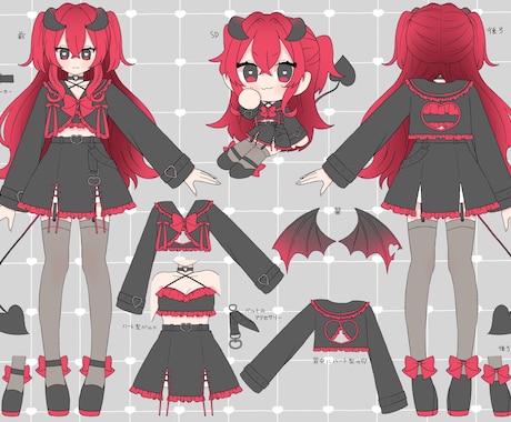 オリジナルキャラクターの3面図描きます オリジナルキャラクターの詳細を詳しく描きます イメージ1
