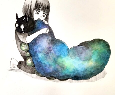 雰囲気のあるイラストをお描きします 表紙や挿絵などに使える、他には無いちょっと暗めなイラスト イメージ2