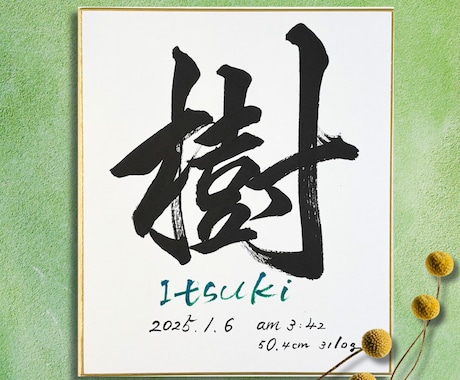 最短1日！飾りやすい小色紙の命名書を制作します 筆文字オーダー命名書｜小色紙・ビニール付 イメージ2