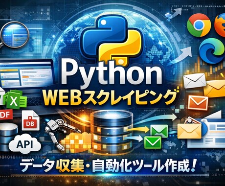 Webスクレイピング～その後の自動化まで実施します 取得したデータのその後も対応します(LINE通知も可) イメージ1