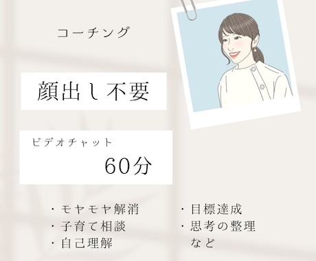 顔出し不要☆思考の整理のお手伝いします 顔出ししたくない方はこちらからお申込みください イメージ1